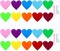 2 Pack Heart Garland Valentines Colorful Heart Banner for DIY Wedding Anniversary Rainbow Party Decorations